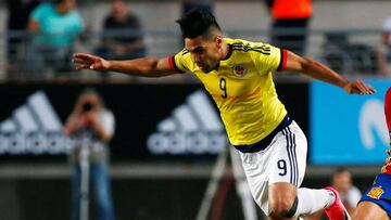 Falcao Garc&iacute;a en el partido ante Espa&ntilde;a