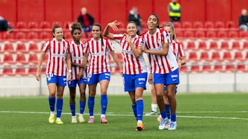 Las jugadoras del Atlético de Madrid celebran un gol.