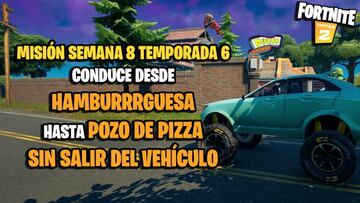 C&oacute;mo conducir desde Hamburrrguesa hasta Pozo de Pizza sin salir del veh&iacute;culo en Fortnite