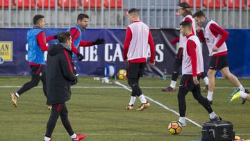 El Atlético de Madrid se entrenó sin Oblak y sin Giménez