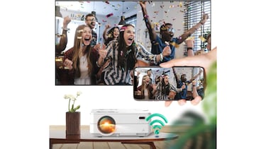 Este proyector porttil con wifi y bluetooth ofrece una imagen Full HD de hasta 300 pulgadas