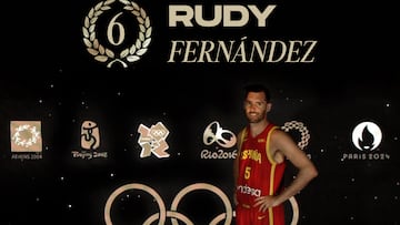 Rudy Fernández, capitán de la Selección, alcanza los seis Juegos Olímpicos en su carrera.