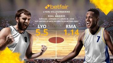 LDLC ASVEL Villeurbanne vs. Real Madrid Baloncesto: horario, TV, estadísticas, clasificación y pronósticos