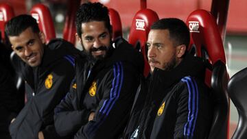 Hazard, Isco y Ceballos en el banquillo del Real Madrid.