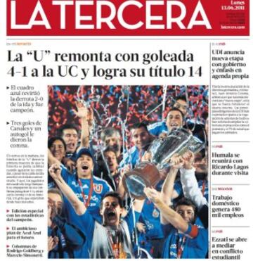 12 de junio de 2011: La U lo da vuelta y es campeón del Apertura. Fue 4-1 en el Nacional.