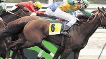 <b>CINCO EN UN PUÑO. </b>Nurenieva ( José Manuel Borrego), por el exterior, cazó a La Quintería en la meta.