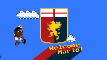 El Genoa presenta a Mario Balotelli a lo Súper Mario Bros