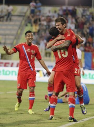 Rusia-Corea del Sur. Celebración de los rusos.