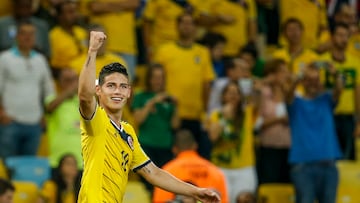 Junio 28 de 2014. Rio de Janeiro, Brasil. En el estadio Maracaná de la ciudad de Rio de Janeiro, Colombia venció a Uruguay 2 - 0 en la Copa Mundo de la FIFA Brasil 2014. En la foto: James Rodríguez.