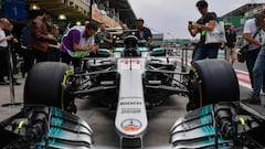El coche de Hamilton en Interlagos.