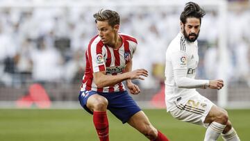 Marcos Llorente durante el partido contra el Real Madrid.