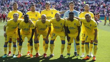 El once de Las Palmas contra el Levante.