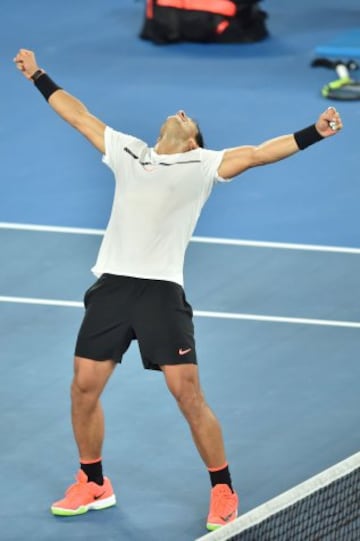 Rafael Nadal celebra la victoria. 