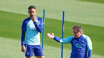 Cunha, en un entrenamiento del Atlético.