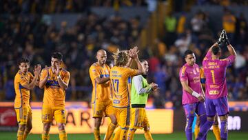 during the 5th round match between Tigres UANL and Pumas UNAM as part of the Torneo Clausura 2024 Liga BBVA MX at Universitario Stadium on February 03, 2024 in Monterrey, Nuevo Leon, Mexico.