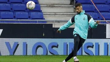 &Aacute;lvaro Vadillo, durante un entrenamiento con el Espanyol.