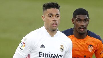 Mariano D&iacute;az, delantero del Real Madrid, en el partido contra el Valencia.