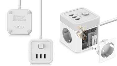 Adis a los cables enredados con esta regleta de cubo con USB