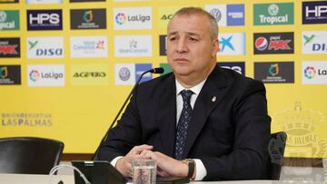 Ramírez, presidente y máximo accionista de Las Palmas, durante una rueda de prensa.