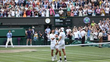 El serbio Novak Djokovic tras ganar la final de Wimbledon contra Berrettini