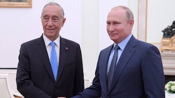 El presidente portugués, Rebelo de Sousa, visita Moscú en un encuentro con Vladimir Putin.