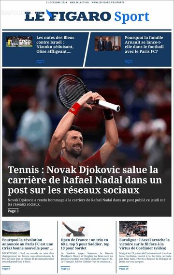 Novak Djokovic salue la carrere de Rafael Nadal dans un post sur les réseaux sociaux (Novak Djokovic elogia la carrera de Rafael Nadal en una publicación en las redes sociales)