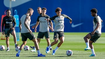 João Félix, en el entrenamiento de ayer.