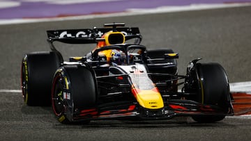Formula One F1 - Bahrain Grand Prix - Bahrain International Circuit, Sakhir, Bahrain - April 13, 2025 Red Bull's Max Verstappen in action during the race REUTERS/Rula Rouhana