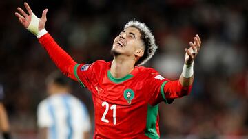 Soccer Football - FIFA U-20 World Cup - Final - Argentina v Morocco - Estadio Nacional Julio Martinez Pradanos, Santiago, Chile - October 19, 2025 Morocco's Yassir Zabiri celebrates scoring their second goal REUTERS/Rodrigo Garrido