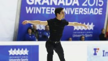 El patinador espa&ntilde;ol Javier Fern&aacute;ndez, doble campe&oacute;n continental y doble medallista mundial, durante su participaci&oacute;n en los Campeonatos de Espa&ntilde;a de Patinaje Art&iacute;stico que se celebran este fin de semana en Granada.