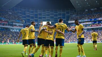 during the 16th round match between America and Pachuca as part of the Liga BBVA MX, Torneo Apertura 2024 at Cuauhtemoc Stadium on November 06, 2024 in Puebla, Mexico.