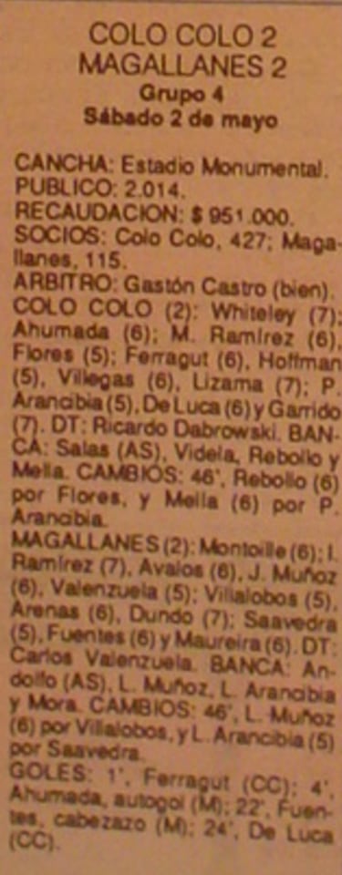 El olvidado último partido entre Colo Colo y Magallanes