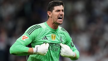 Thibaut Courtois, en un partido con el Real Madrid.