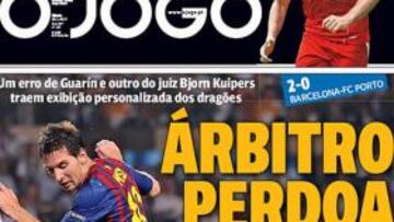 La prensa coincide: "El árbitro perdona, Messi no"