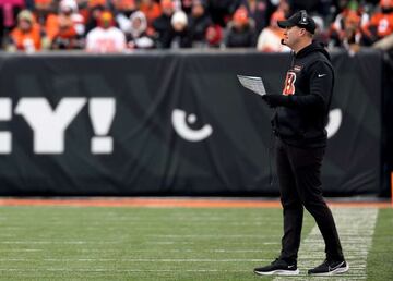 Cincinnati Bengals head coach Zac Taylor looks on from the sidelines during his team's game against the Kansas City Chiefs.