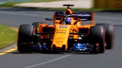 Formula One F1 - Australian Grand Prix - Melbourne Grand Prix Circuit, Melbourne, Australia - March 23, 2018  McLaren&#039;s Fernando Alonso in action during practice  REUTERS/Brandon Malone