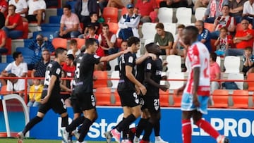 Málaga celebrando un gol.