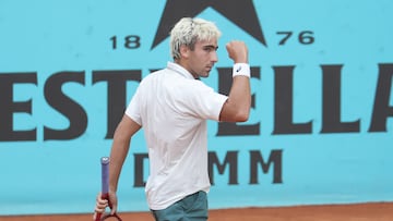 Dani Mérida, durante su partido contra Corentin Moutet en el Madrid Open.