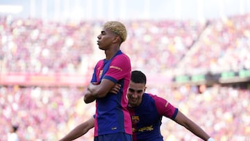 Lamine Yamal celebra un gol contra el Madrid.