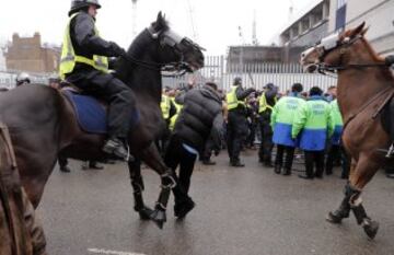 Pelea entre los seguidores del Tottenham y el Millwall