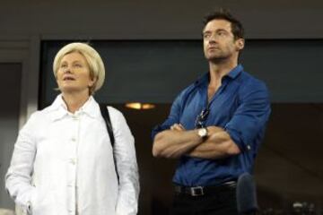 La final femenina entre Serena Williams y Victoria Azarenka, también contó con la presencia de muchos famosos. En la imagen el actor Hugh Jackman.