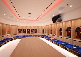 Así son los vestuarios provisionales del nuevo Camp Nou