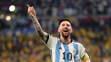 Doha (Qatar), 03/12/2022.- Lionel Messi of Argentina celebrates after winning the FIFA World Cup 2022 round of 16 soccer match between Argentina and Australia at Ahmad bin Ali Stadium in Doha, Qatar, 03 December 2022. (Mundial de Fútbol, Catar) EFE/EPA/Friedemann Vogel
