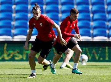 Gareth Bale of Wales during training.