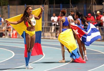 Caterine Ibargüen gana la medalla de oro en el salto triple de los Juegos Centroamericanos y del Caribe Barranquilla 2018. Urrutia fue medalla de plata