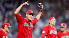 MIAMI, FLORIDA - MARCH 17: Giovanny Gallegos #65 of Team Mexico celebrates after defeating Team Puerto Rico in the World Baseball Classic Quarterfinals game at loanDepot park on March 17, 2023 in Miami, Florida.   Megan Briggs/Getty Images/AFP (Photo by Megan Briggs / GETTY IMAGES NORTH AMERICA / Getty Images via AFP)