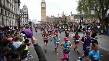 Nicknamed 'the wine guy', Tony Gilbey has raised thousands for charity after tasting a new variety of the beverage after every mile of Sunday's race.