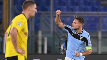 Immobile celebra un gol ante el Borussia.