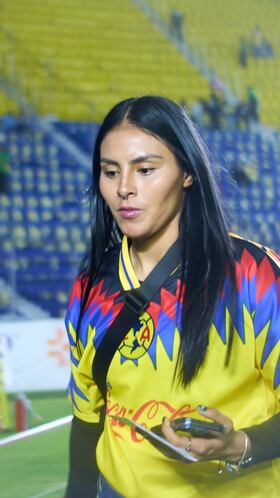 Karen Luna of America during the final first leg match between America and Tigres UANL as part of the Liga BBVA MX Femenil, Torneo Apertura 2025 at Ciudad de los Deportes Stadium, on November 20, 2025 in Mexico City, Mexico.