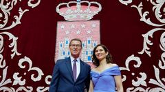 El presidente del PP, Alberto Núñez Feijóo y la presidenta de la Comunidad de Madrid, Isabel Díaz Ayuso, durante su acto de toma de posesión, en la Real Casa de Correos, a 23 de junio de 2023, en Madrid (España). Ayuso ha sido investida como presidenta regional en la Asamblea de Madrid, gracias a la mayoría absoluta que le otorgan los 70 diputados que el Partido Popular alcanzó en las elecciones del pasado 28 de mayo. Hoy es la primera vez que se puede ver juntos a los nuevos miembros del Gobierno regional, que tomarán posesión de su cargo el próximo lunes 26 de junio.
23 JUNIO 2023;ISABEL DÍAZ AYUSO;COMUNIDAD DE MADRID;TOMA DE POSESION;COMUNIDAD DE MADRID
Fernando Sánchez / Europa Press
23/06/2023